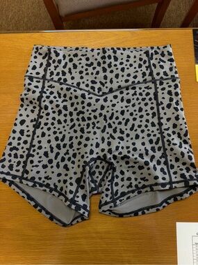 Balance Athletica/ Vitality Gray Leopard Print Bike Shorts